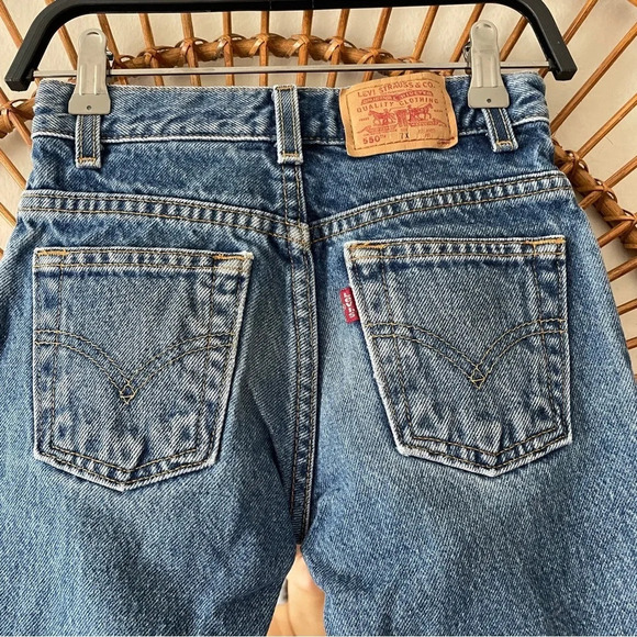 Levi’s 550 relaxed fit vintage jeans Sz 7 denim loose y2k cotton kids boy girl - Picture 8 of 13